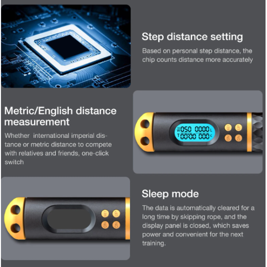 Счетчик прыжков со скакалкой для похудения, быстрая цифровая скакалка для Кроссфита Регулируемая беспроводная скакалка для фитнеса 